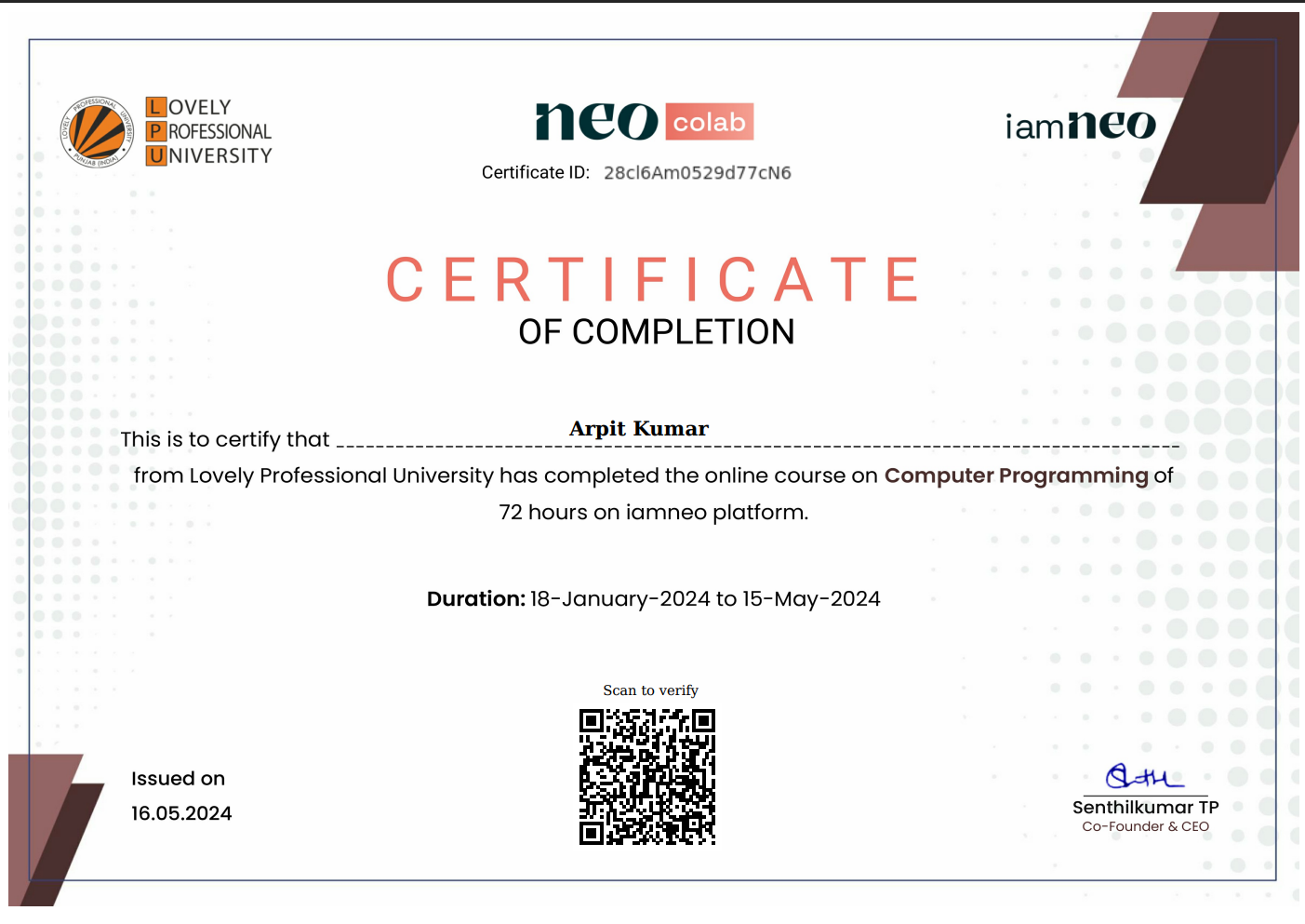 Certificate 1